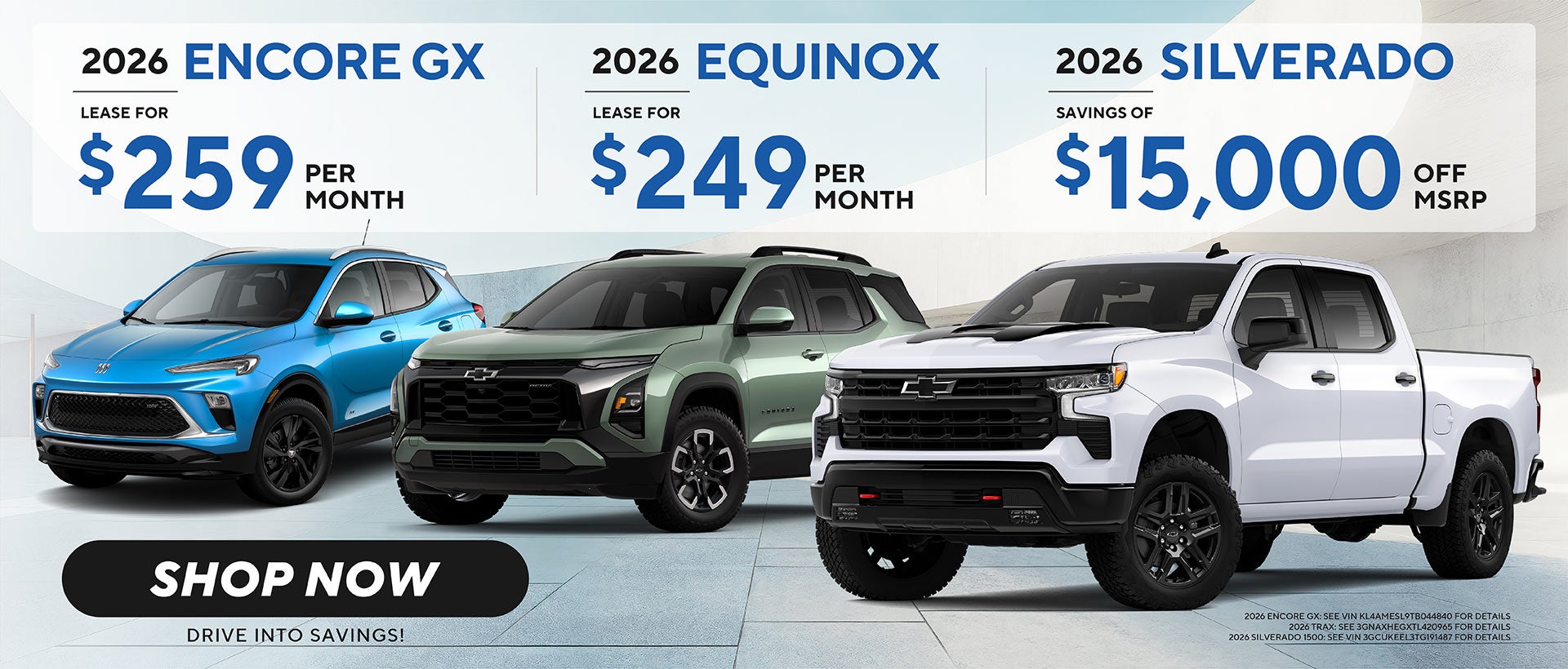 ENCORE GX, EQUINOX & SILVERADO 1500